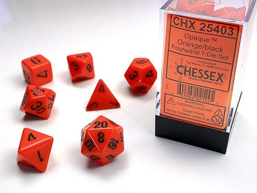 Chessex Polyhedral 7-Die Set Opaque Orange/Black