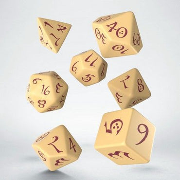 Q Workshop Classic RPG Dice Beige & Burgundy Set 7