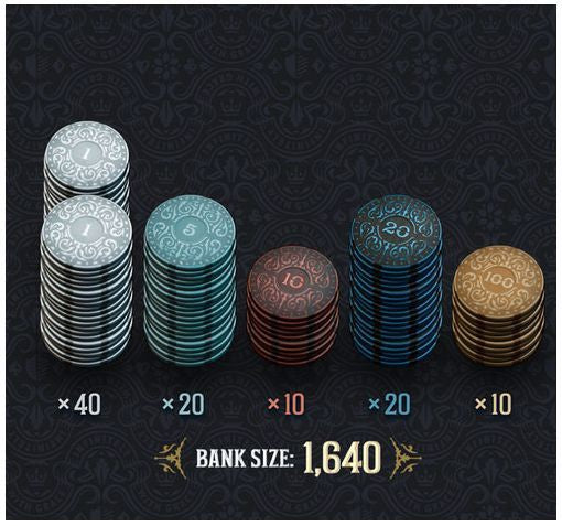 Iron Clays Luxury Game Counters 200 Chips with Plastic Storage Tray