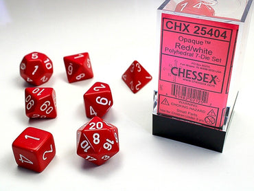 Chessex Polyhedral 7-Die Set Opaque Red/White
