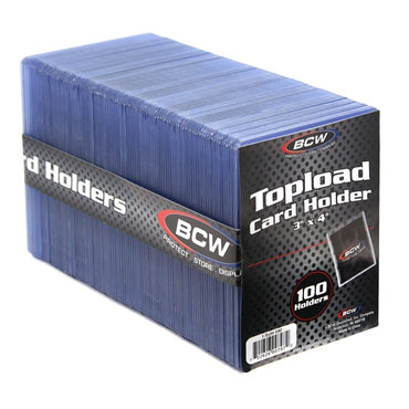BCW Toploader Card Holder Standard 100 Ct (3" x 4") (100 Holders Per Pack)