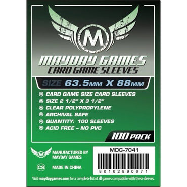 Mayday -  Card Game Sleeves (Pack of 100) - 63.5 MM X 88 MM (Green)