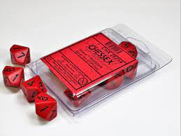 CHX Opaque Red/Black Set of ten d10s
