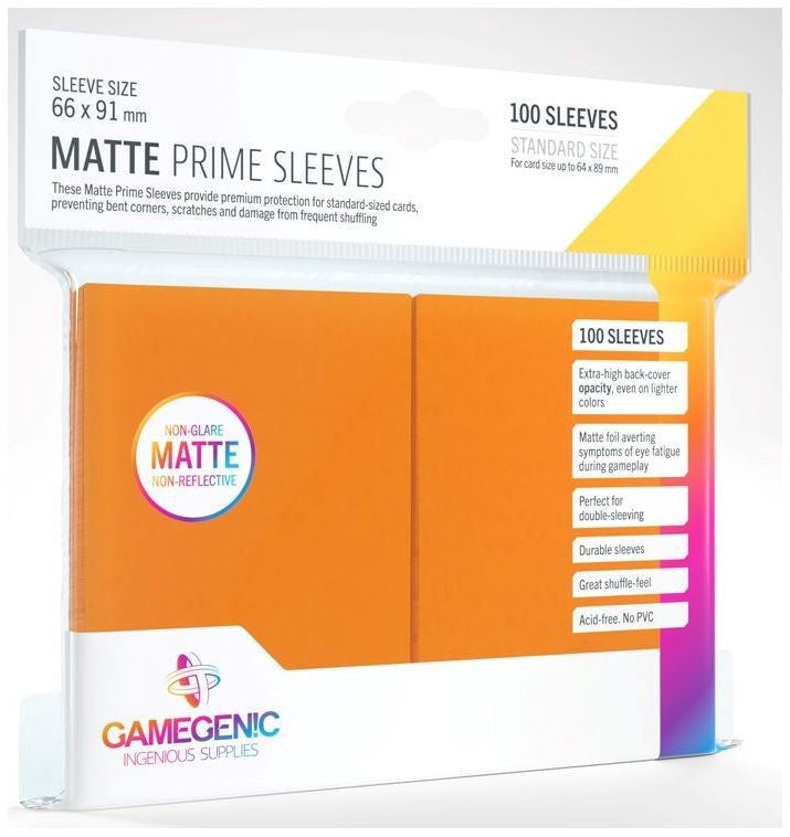 Gamegenic Matt Prime Card Sleeves Orange (66mm x 91mm) (100 Sleeves Per Pack)