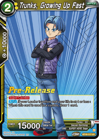 Trunks, Growing Up Fast (BT18-117) [Dawn of the Z-Legends Prerelease Promos]