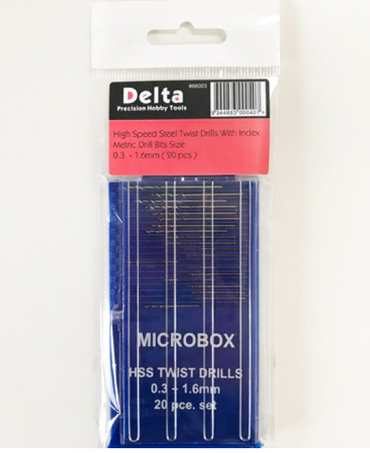 Delta 20 PC ASST HIGH SPEED STEEL MICRO DRILL BITS - METRIC DL66003