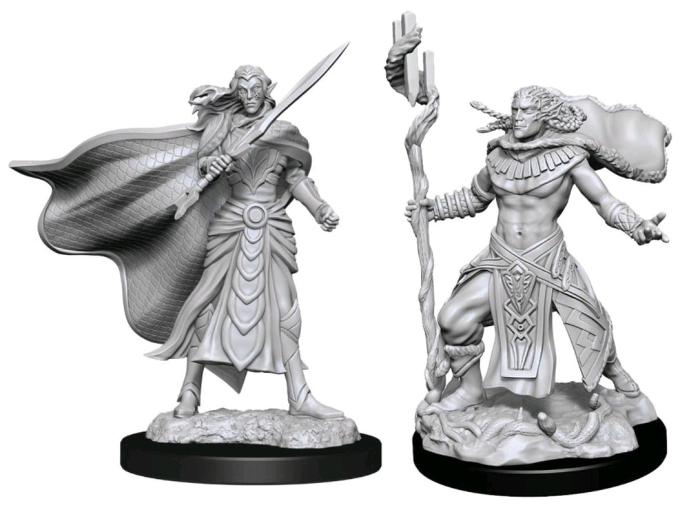 Magic the Gathering - Unpainted Miniatures: Elf Fighter & Elf Cleric