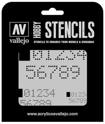 VALLEJO ST-SF004 DIGITAL NUMBERS STENCIL