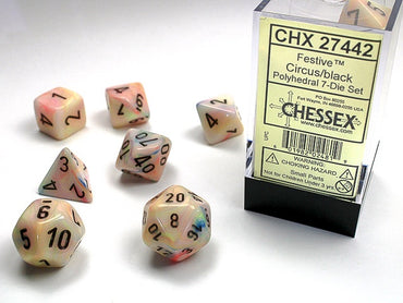 Chessex Polyhedral 7-Die Set Festive Circus/Black
