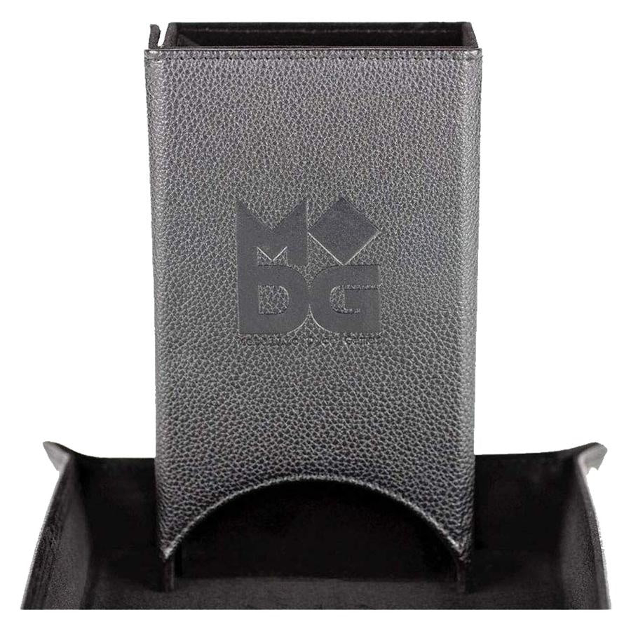 MDG Fold Up Leather Dice Tower (Black)