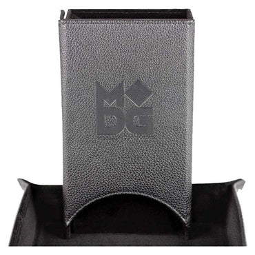 MDG Fold Up Leather Dice Tower (Black)