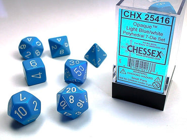 Chessex Polyhedral 7-Die Set Opaque Light Blue/White