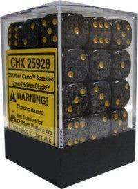 D6 Dice Speckled 12mm Urban Camo (36 Dice in Display)