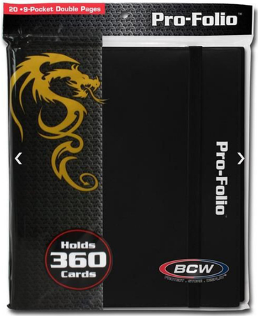 BCW Pro Folio Binder 9 Pocket Black