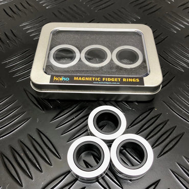 Premium Magnetic Fidget Rings in Window Tin - Silver