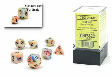 Chessex Festive Mini Circus/Black 7-Die Set