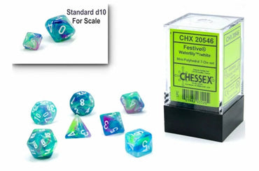Chessex Festive Mini Waterlily/White 7-Die Set