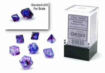 Chessex Nebula Mini Nocturnal/Blue Luminary 7-Die Set
