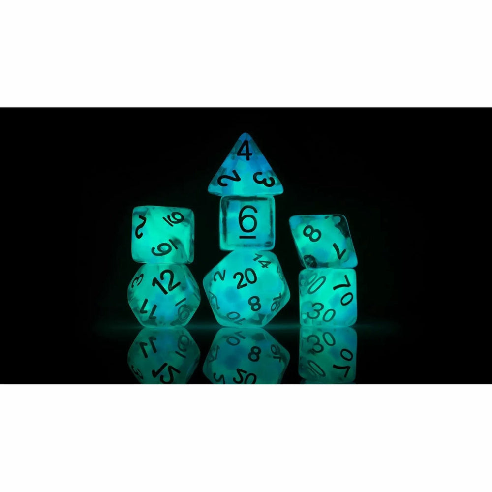 Sirius Dice - Cotton Candy Glowworm Dice Set 7