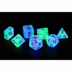 Sirius Dice - Peacock Glowworm Dice Set 7