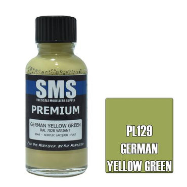 PL129 PREMIUM Acrylic Lacquer GERMAN YELLOW GREEN RAL7028 (VARIANT - EARLY WAR) 30ML