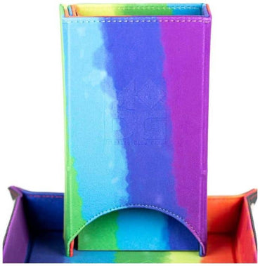 MDG Fold Up Velvet Dice Tower Watercolour Rainbow