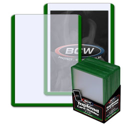BCW Toploader Card Holder Border Green (3" x 4") (25 Holders Per Pack)