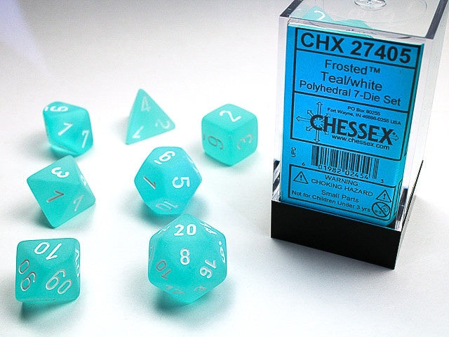 Chessex Polyhedral 7-Die Set Frosted Teal/White