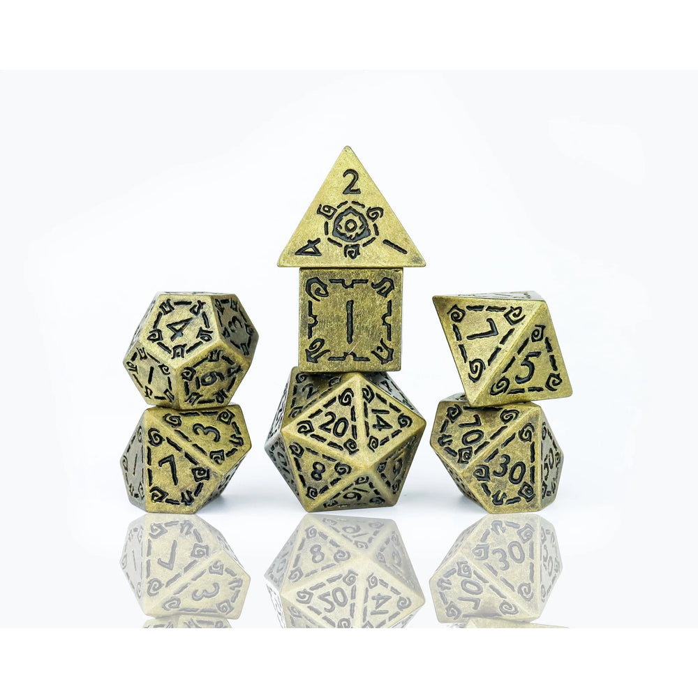 Sirius Dice - Illusory Metal - Gold Dice Set 7