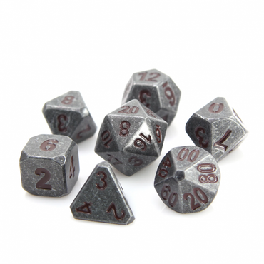 DHD 7 Piece RPG Set: Forge Raw Steel with Red