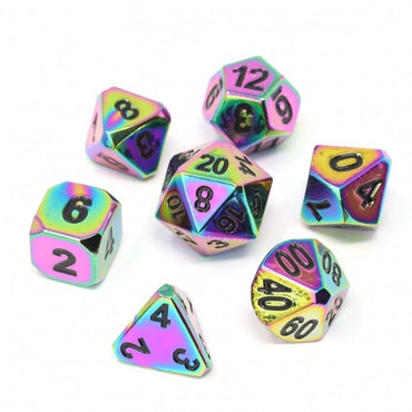 DHD 7 Piece RPG Set: Forge Scorched Rainbow with Black