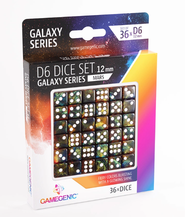 Gamegenic Galaxy Series - Mars - D6 Dice Set 12 mm (36 pcs)