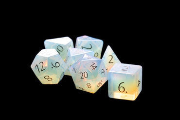 MDG 16mm Polyhedral Dice Set: Engraved Opalite