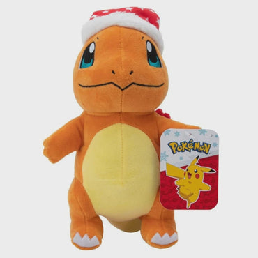 Pokemon 8" Holiday Charmander Red Holiday Starry Hat Plush