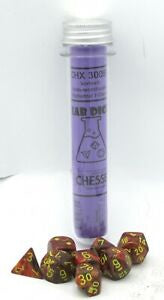 Chessex Lab Dice Vortex Underworld/Yellow 8-Die Set - CHX 30050