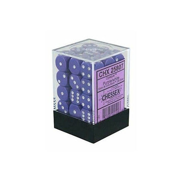 Chessex 12mm D6 Dice Block Purple/White Opaque