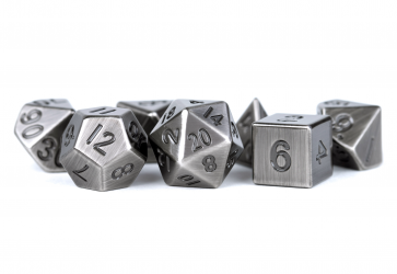 MDG 16mm Metal Polyhedral Dice Set: Antique Silver