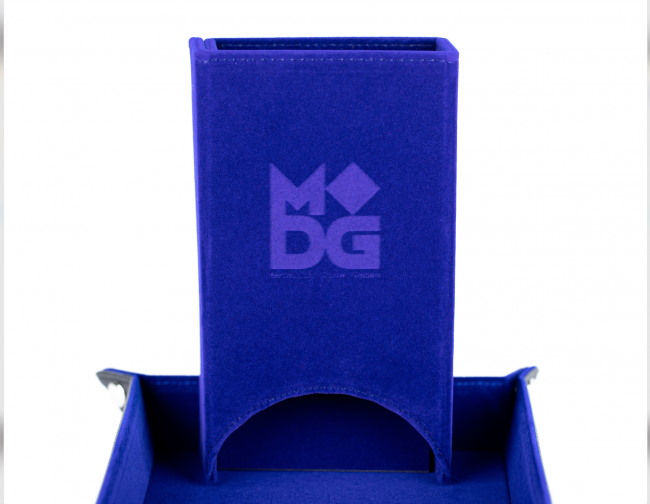 MDG Fold Up Velvet Dice Tower Blue