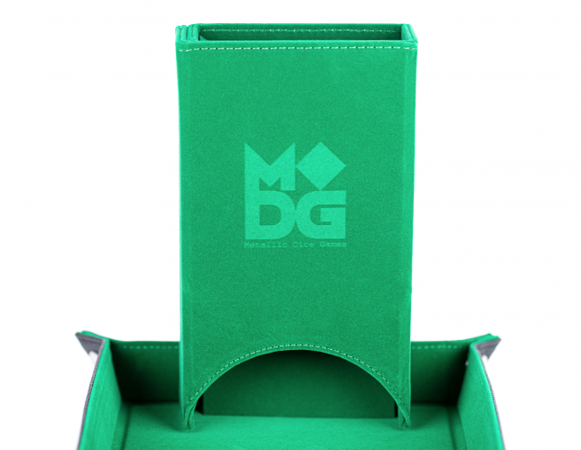 MDG Fold Up Velvet Dice Tower Green