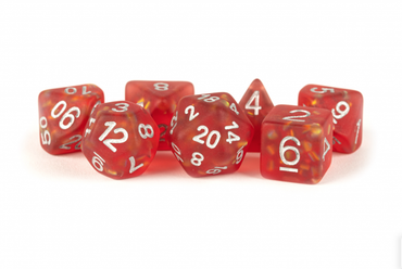 MDG 16mm Resin Polyhedral Dice Set: Icy Opal Red