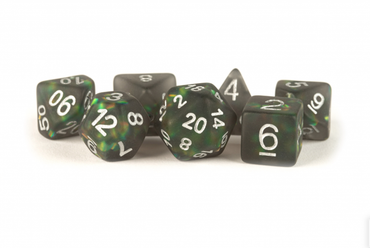 MDG 16mm Resin Polyhedral Dice Set: Icy Opal Black