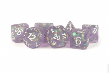 MDG 16mm Resin Polyhedral Dice Set: Icy Opal Purple