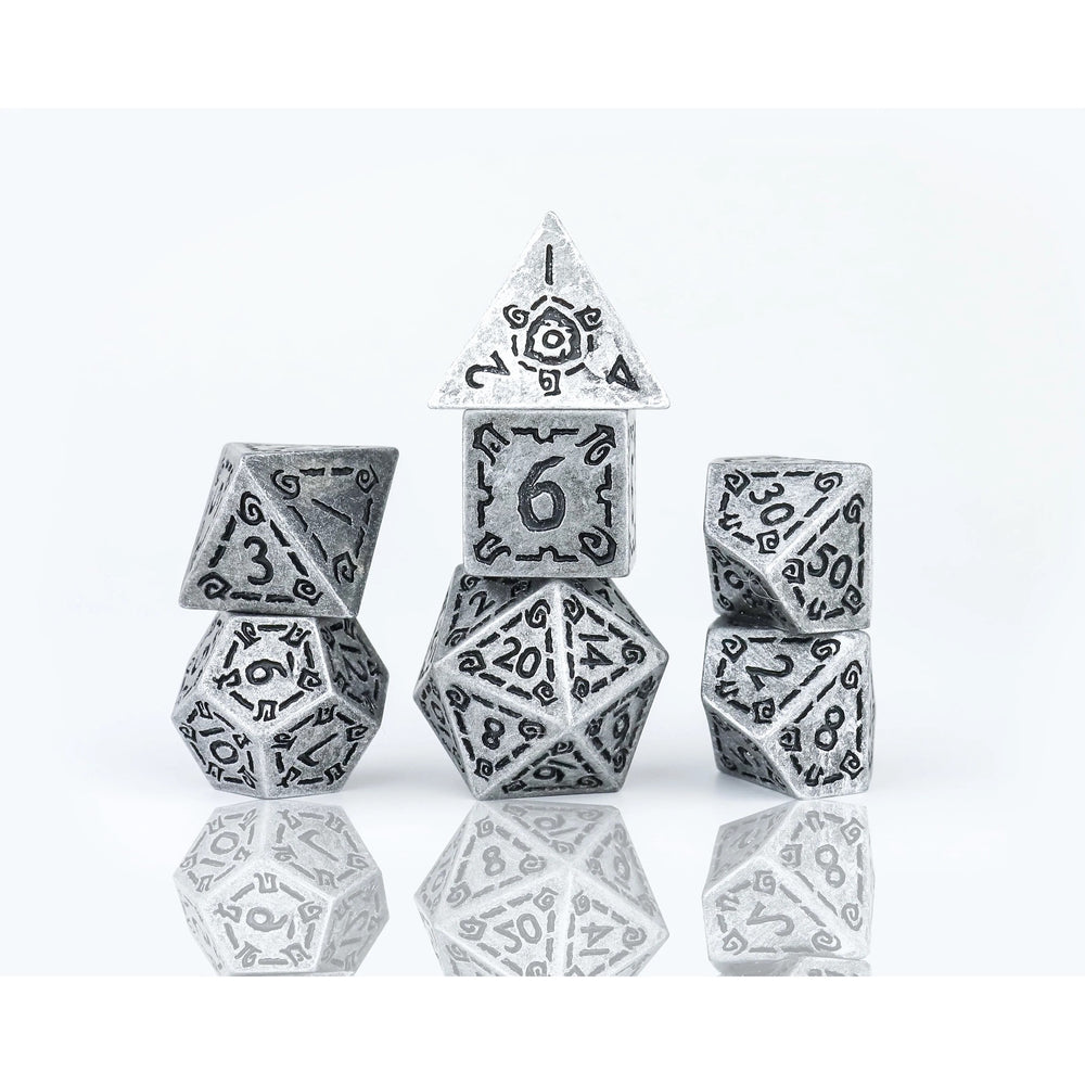 Sirius Dice - Illusory Metal - Silver Dice Set 7