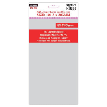 Sleeve Kings Board Game Sleeves "mm xmm xmm xL Super Large (101.5mm x203mm) (110 Sleeves Per Pack)