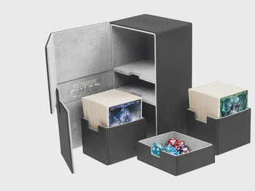 Ultimate Guard Twin Flip n Tray Deck Case 200+ Standard Size XenoSkin Black Deck Box