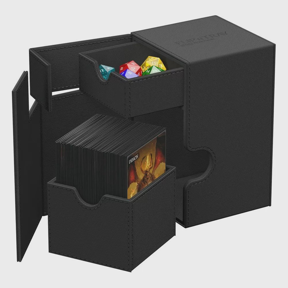 Ultimate Guard Flip n Tray 100+ XenoSkin Monocolor Black Deck Box