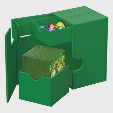 Ultimate Guard Flip n Tray 100+ XenoSkin Monocolor Green Deck Box